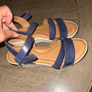 Born Blue and Tan Sandals Modern Minimalist Design